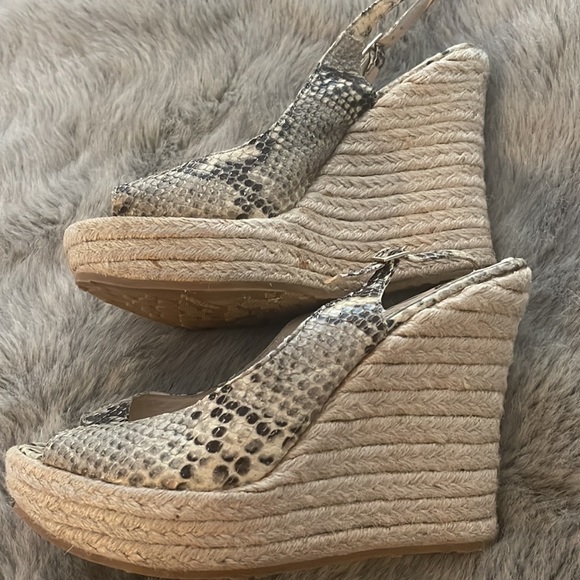 $545 Authentic Jimmy Choo Wedge Python Snake Leather Espadrilles 40 9 - Picture 5 of 8